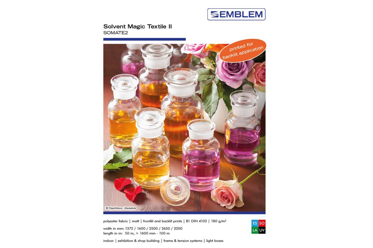 Foto1: EMBLEM Solvent Magic Textile // SOMATE2 // SOMATE2 - Musterrolle ca. 2 - 2,5 m