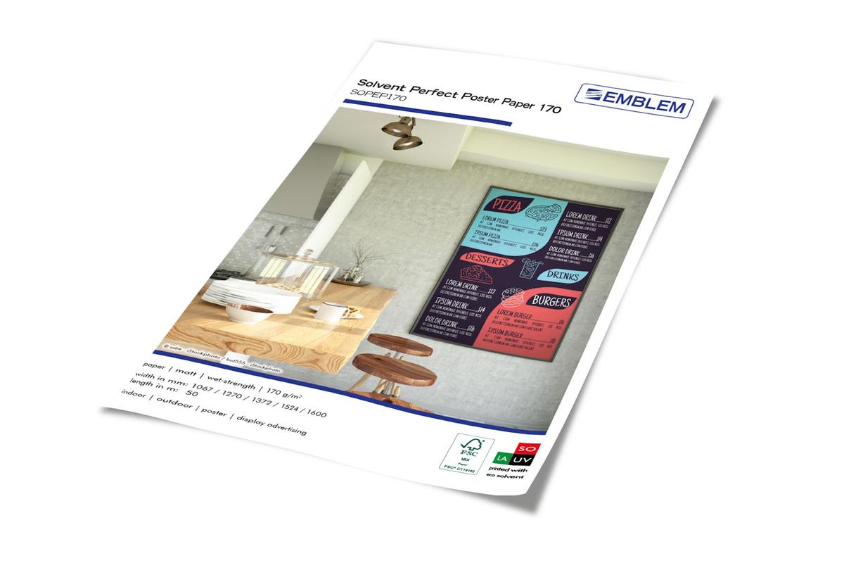 Foto1: EMBLEM Solvent Perfect Poster Paper 170 // SOPEP170 - Musterrolle ca. 2 - 2,5 m