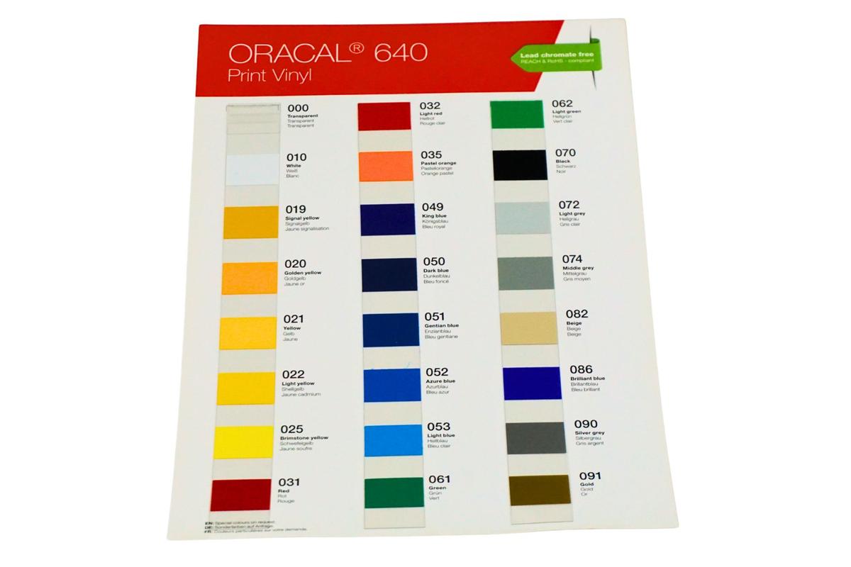 Foto1: Farbkarte Oracal 640G