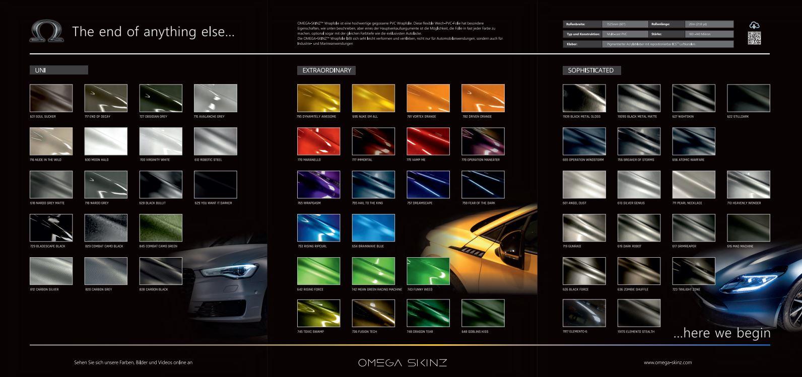 Foto: Farbkarte Omega Skinz