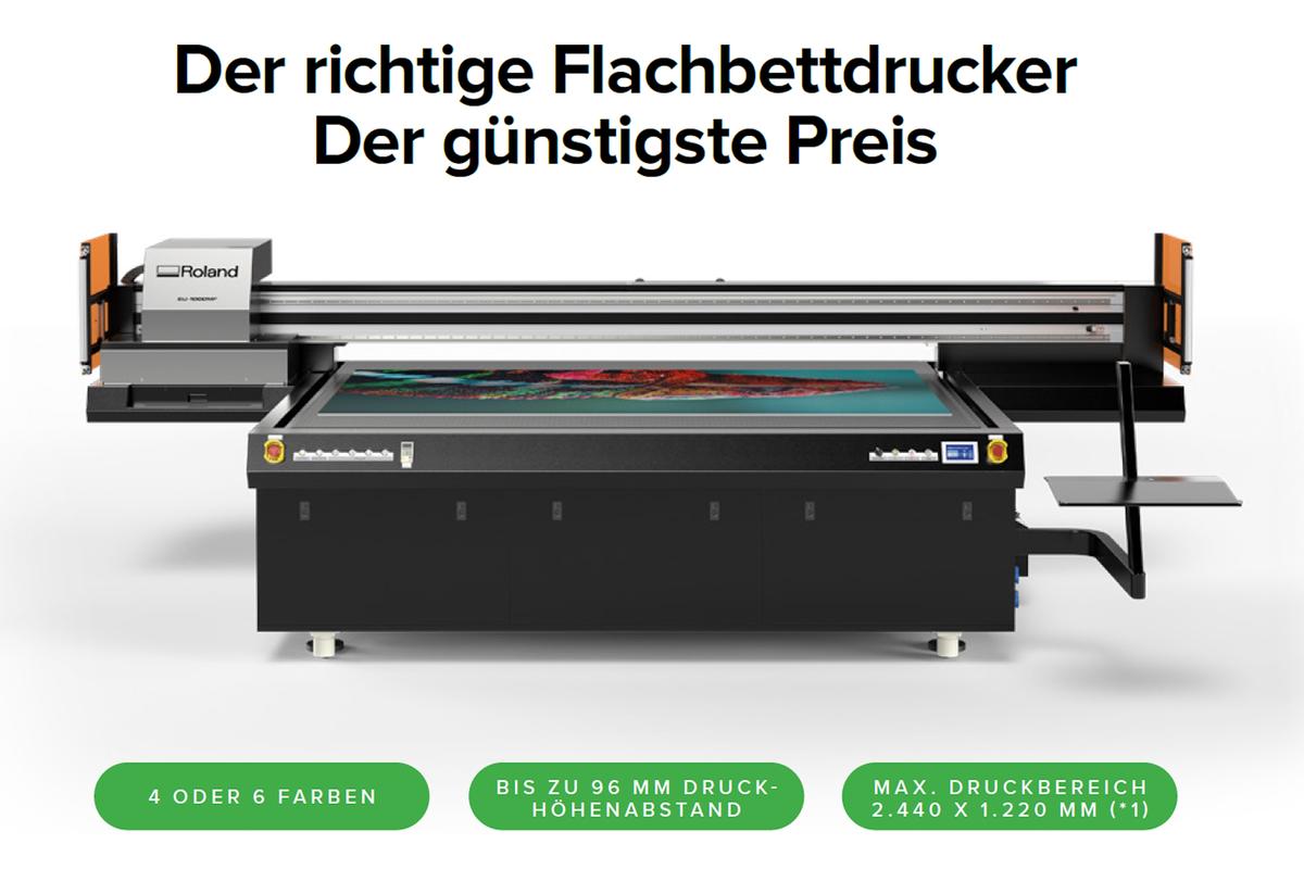 Foto1: Roland VersaOBJECT EU-1000MF 6C UV-LED Flachbettdrucker