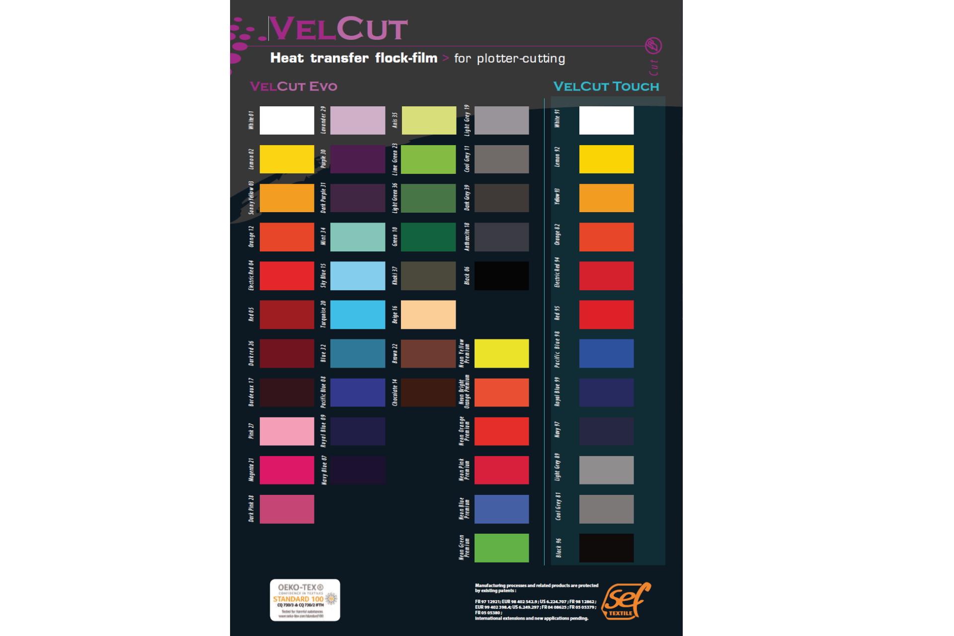 Foto: Farbkarte SEF VelCut EVO / VelCut Touch