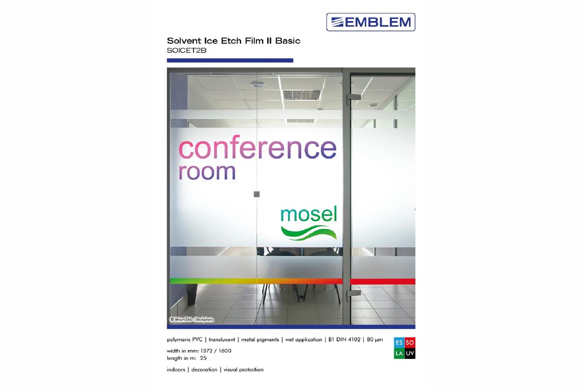 Foto1: EMBLEM Solvent Ice Etch Film 2 Basic // SOICET2B – 160 cm x 25 m