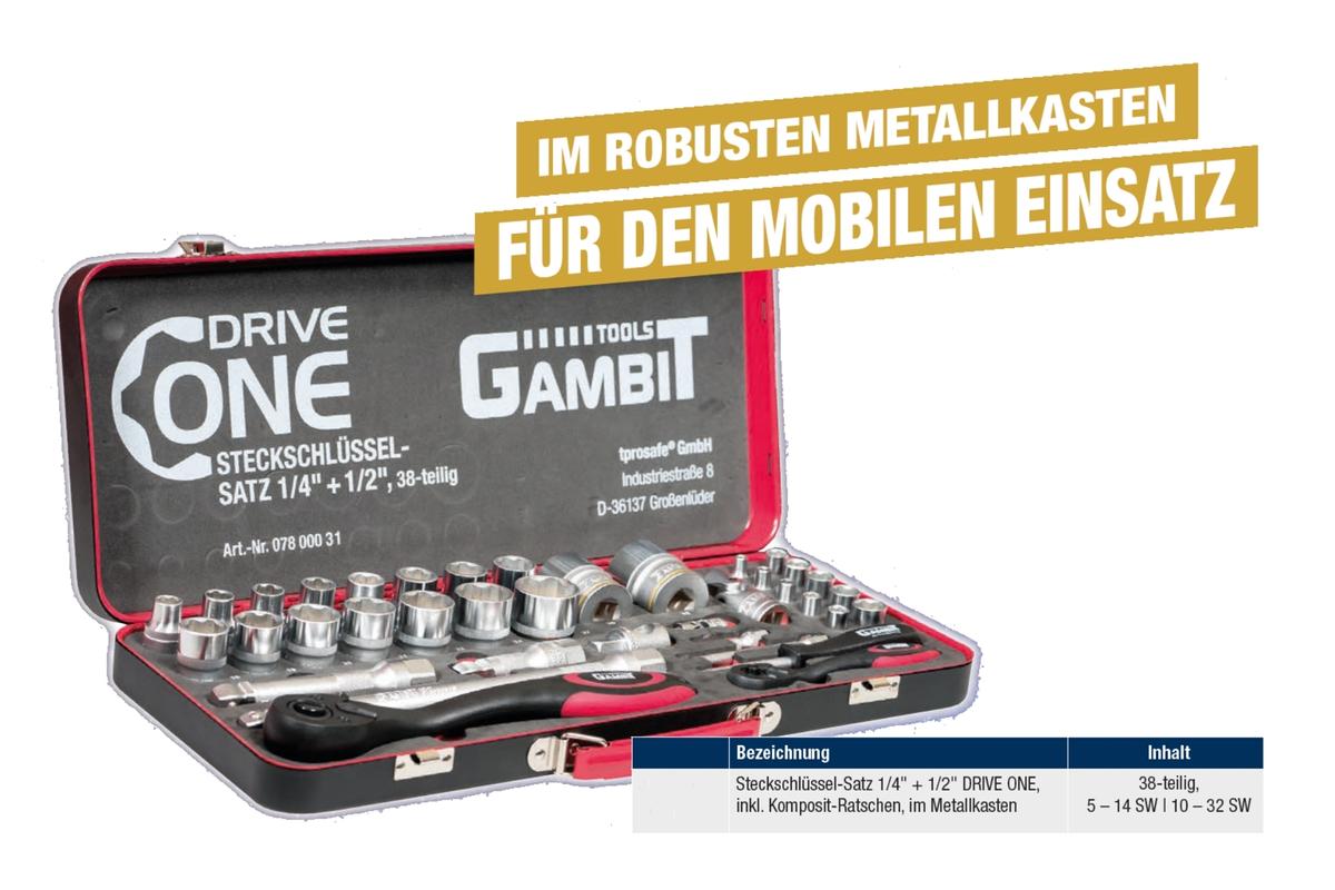 Foto1: Gambit Steckschlüsselsatz 38-teilig - 1/4" + 1/2"
