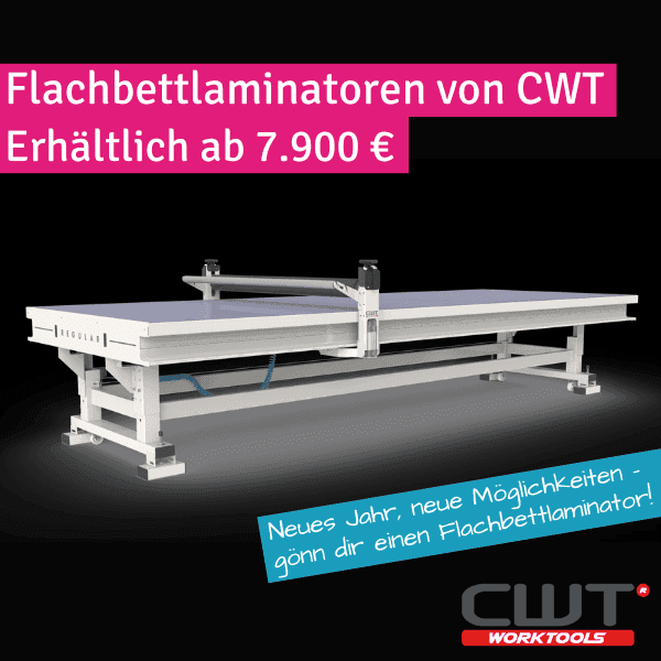 Bild: Gönn dir was im neuen Jahr: CWT Flachbettlaminatoren neu im Shop!
