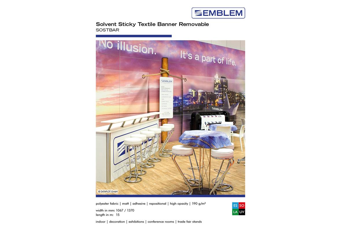 Foto1: EMBLEM Textil adhesive // SOSTBAR - Musterrolle ca. 2 - 2,5 m