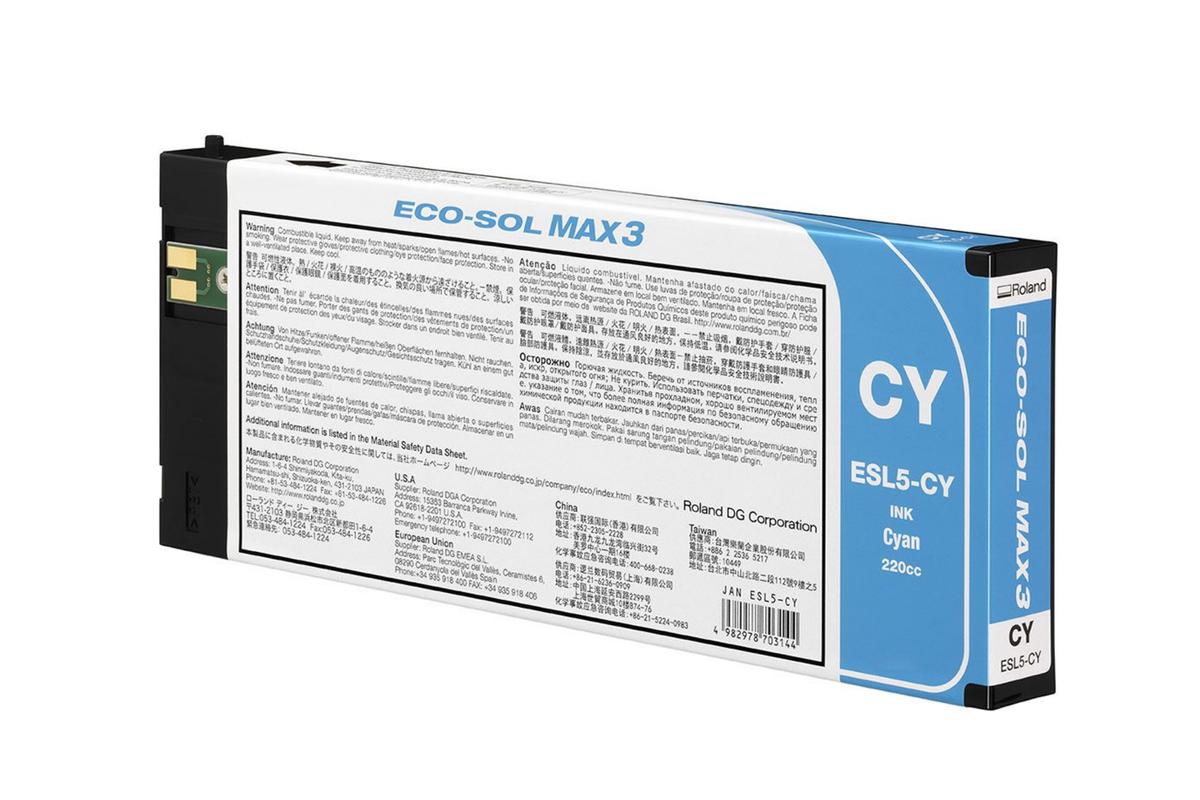 Foto1: Roland Eco-Sol Max 3 ESL5-CY cyan - 220 ml.